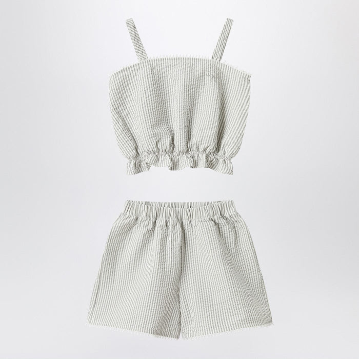 Apparel & Accessories Il Gufo - Granite-coloured set in striped seersucker Brand