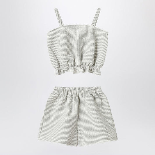 Apparel & Accessories Il Gufo - Granite-coloured set in striped seersucker Brand