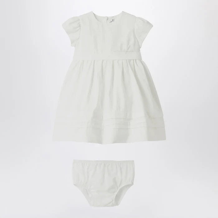 Il Gufo - White dress with culotte in viscose poplin