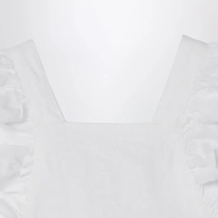 Il Gufo - White linen overall with ruffles Brand Apparel & Accessories