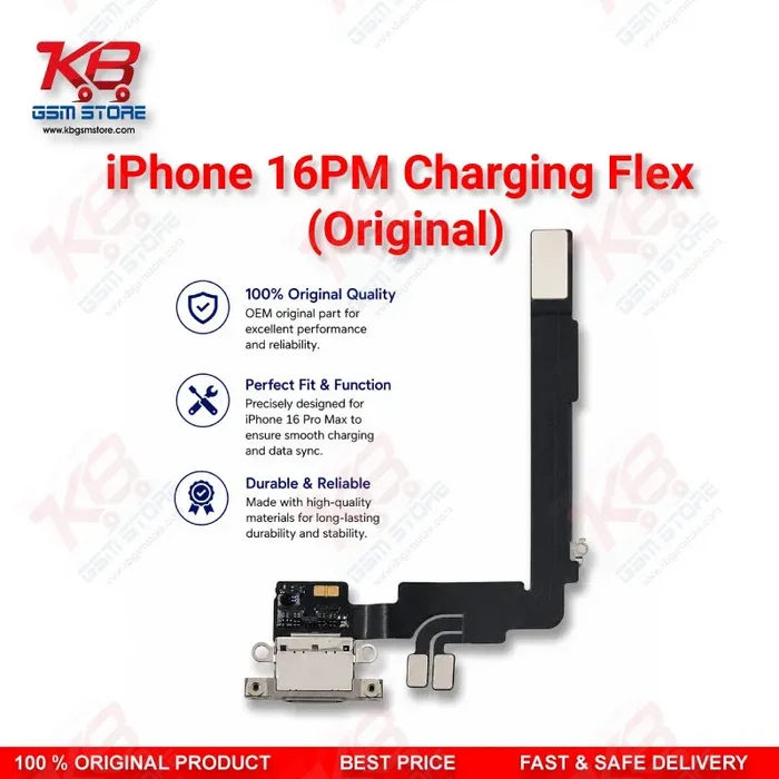 iPhone 16 Pro Max Charging Port Flex Cable (Original) – USB-C Connector PCB Board