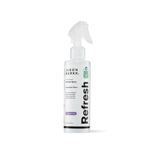 Spray bottle labeled 'Jason Markk' on a white background