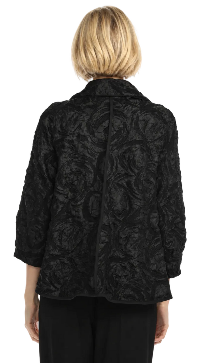 Just In! Dressy Jacquard High-Low Jacket in Black- 4207
