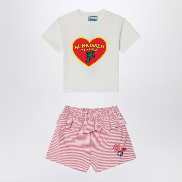 Apparel & Accessories 4A KENZO - White/red two-piece suit in cotton Brand