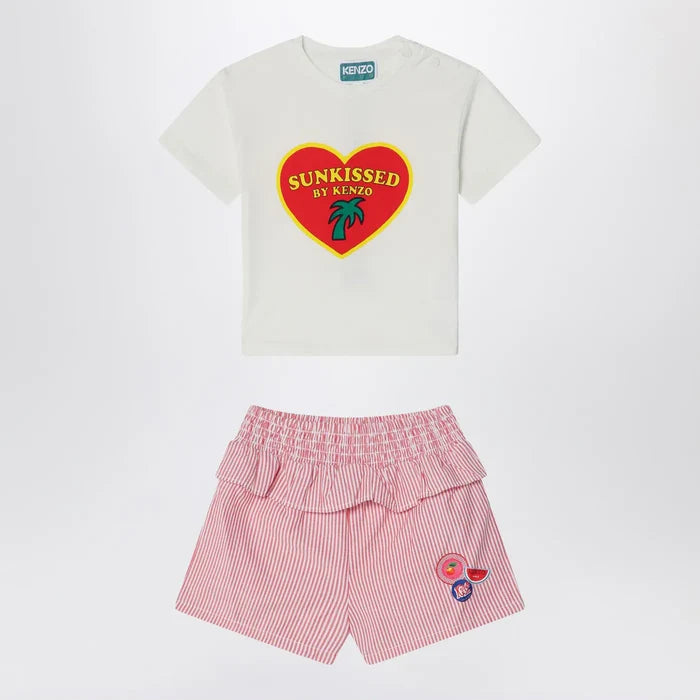 KENZO - White/red two-piece suit in cotton Brand Apparel & Accessories 4A