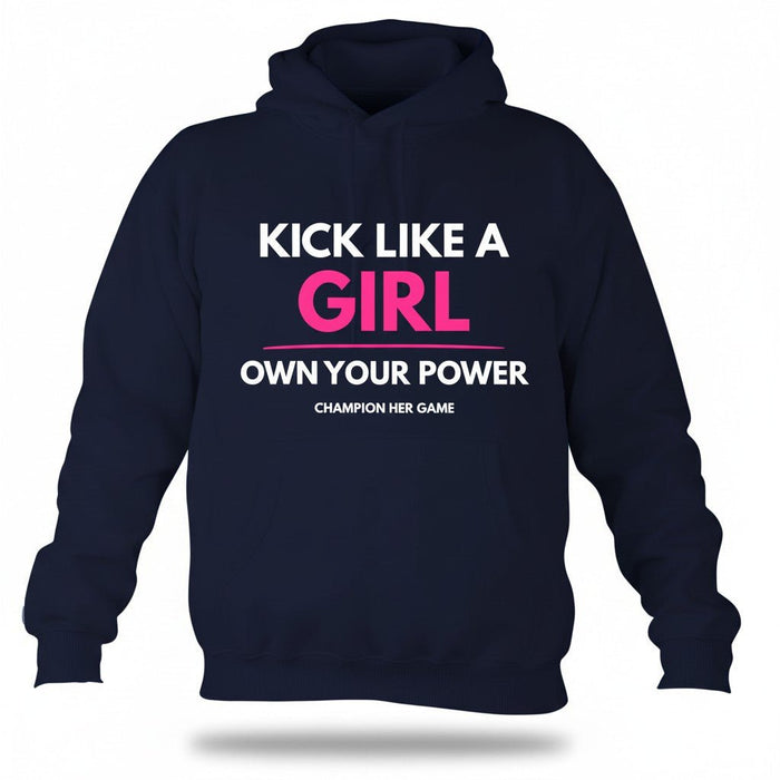 Young football players training in Kick Like a Girl hoodies - Team performance wear for girls grassroots sports