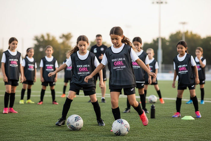 Kick Like a Girl Training Bib – Girls Team & School Sport - Champion Her Game