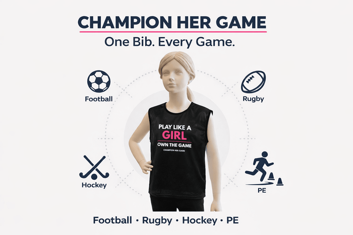 Kick Like a Girl Training Bib – Girls Team & School Sport - Champion Her Game