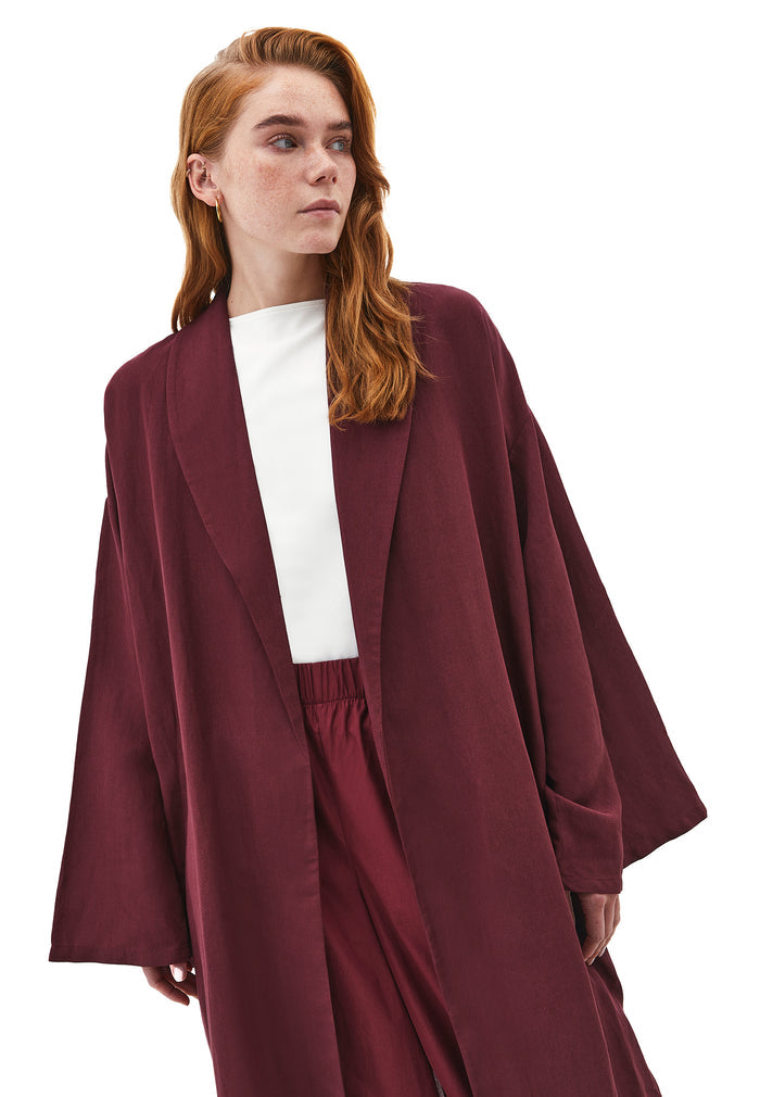 Kimono Tunic With Slit Detail - WINDSOR WINE