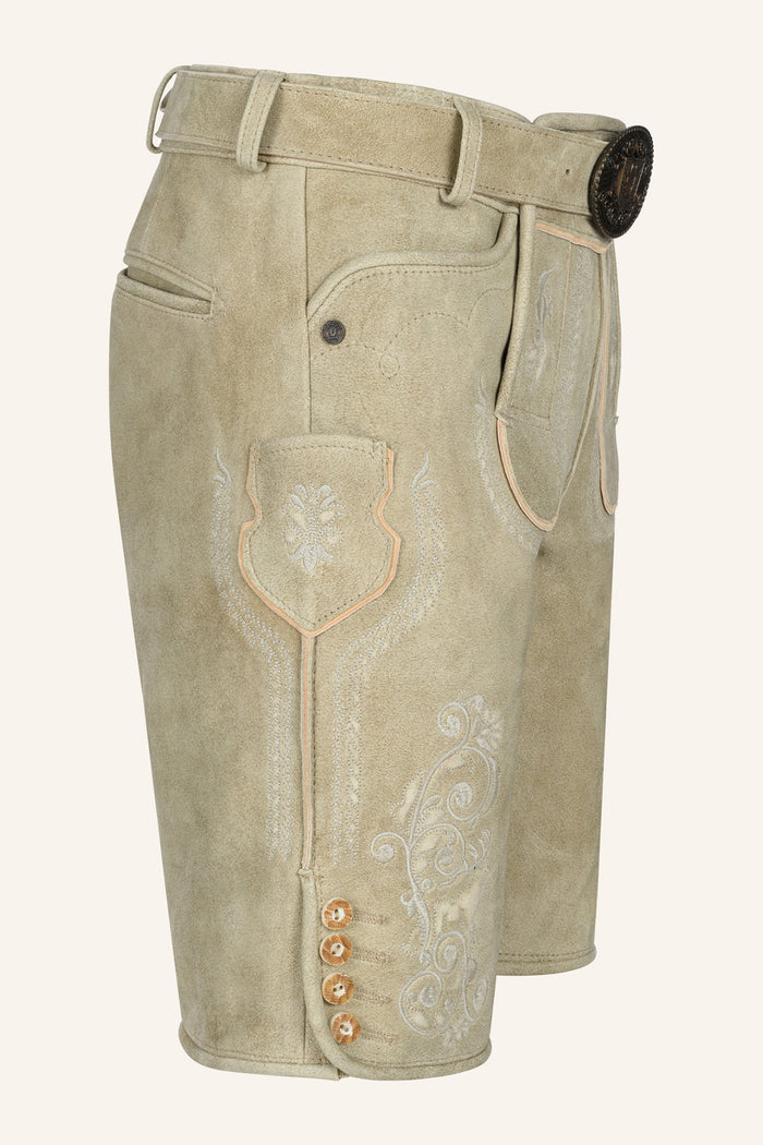 Kruger Miquel lederhosen beige, detail