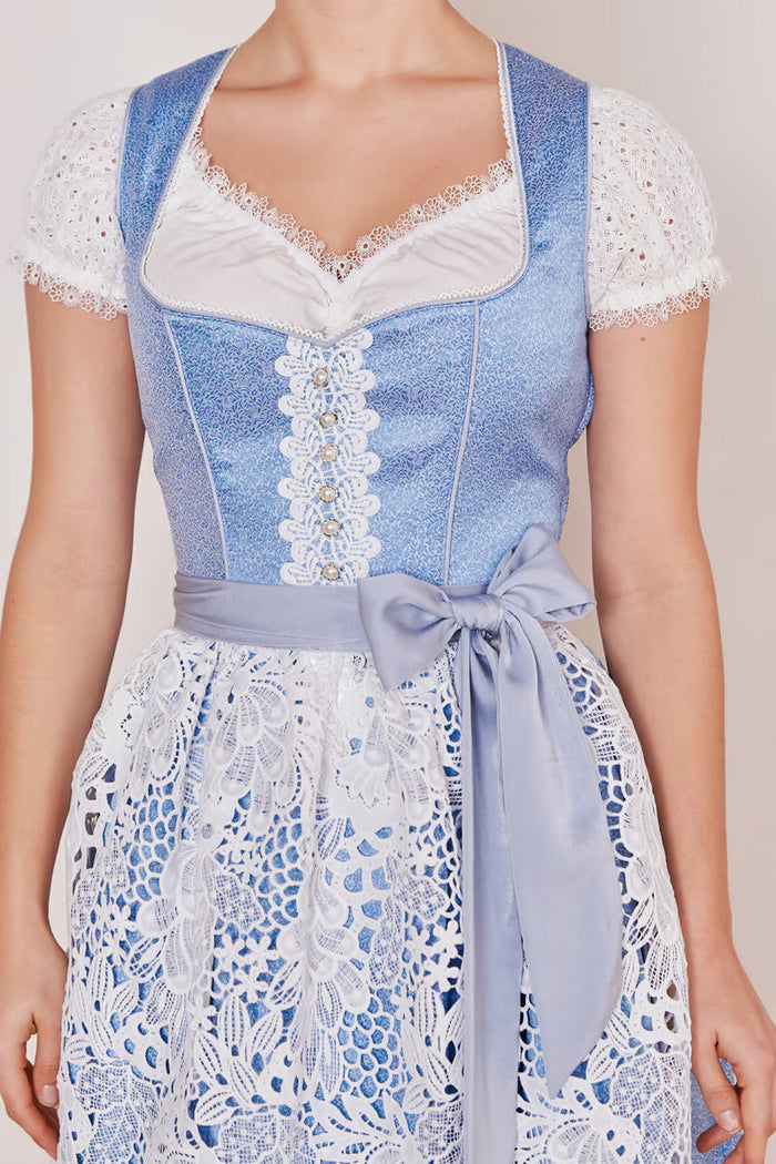 Kruger Mini Dirndl 2pcs. 50cm "Shania" blue (size 30)