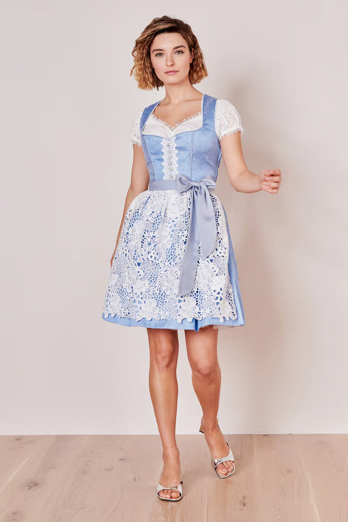 Kruger Mini Dirndl 2pcs. 50cm "Shania" blue (size 30)