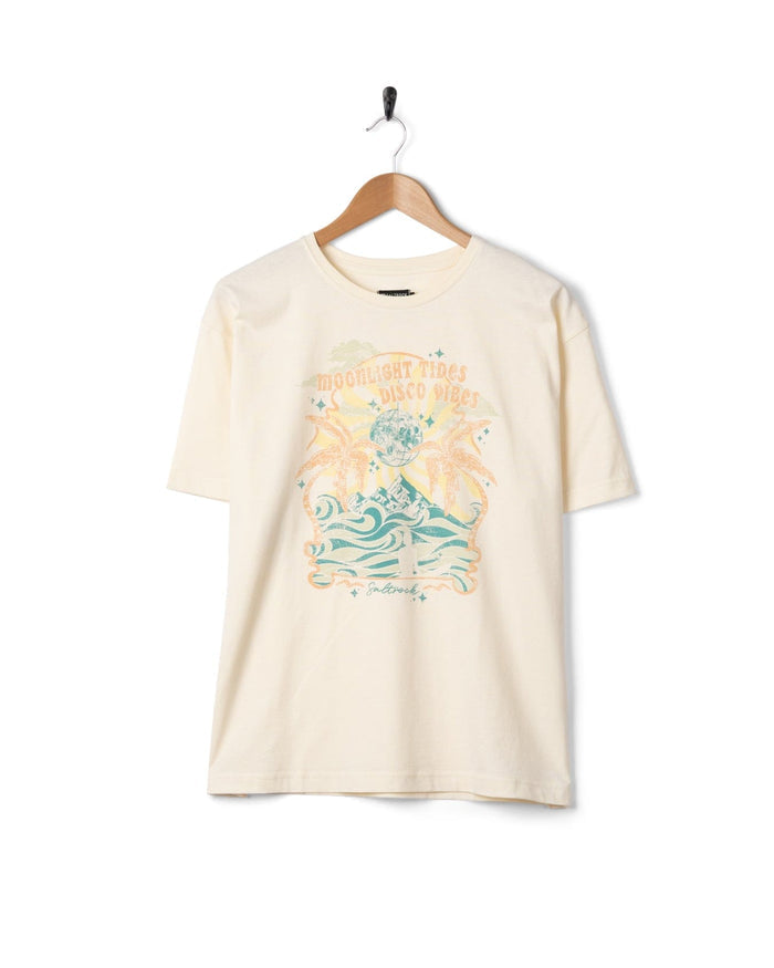 Last Light Womens Oversized Short Sleeve T-Shirt Cream