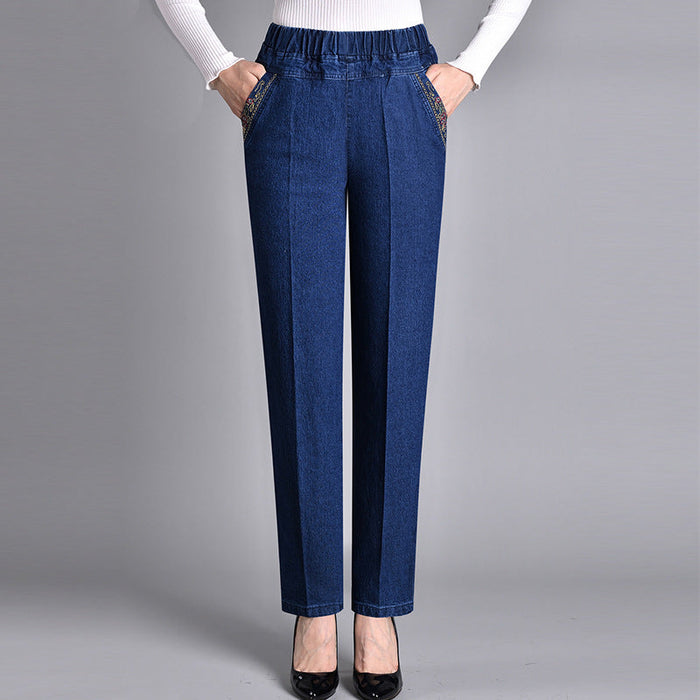 Lina | Women's Jeans with Side Pockets and Elastic Waist