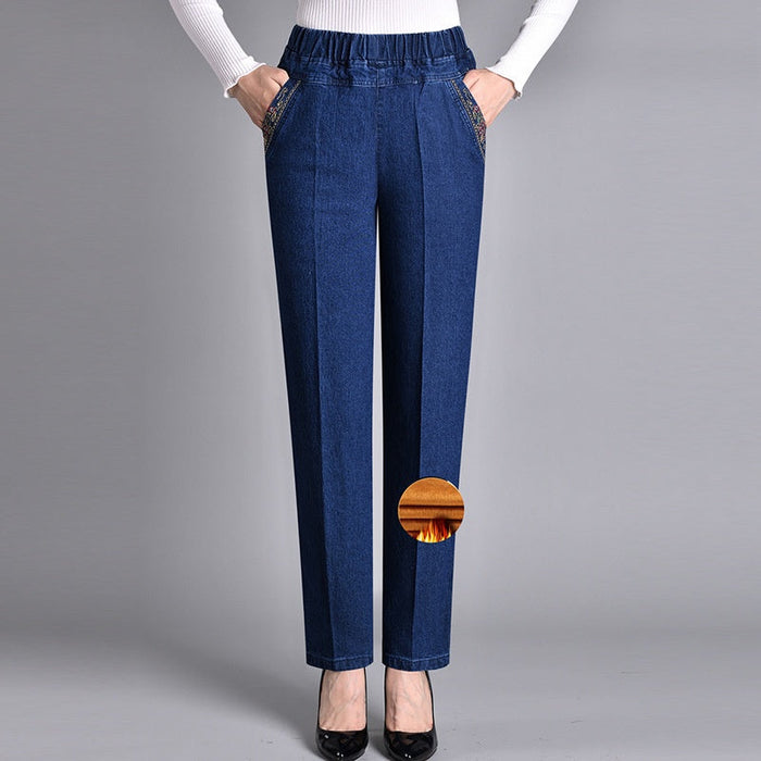Lina | Women's Jeans with Side Pockets and Elastic Waist