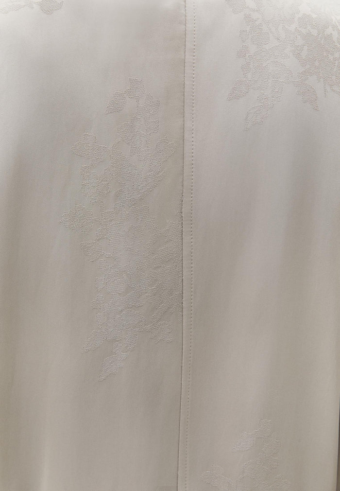 Long Embroidered Detail Oversize Kimono - FEATHER GRAY