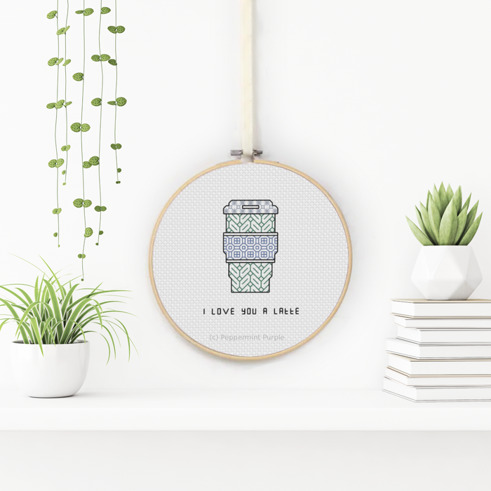 Love A Latte Blackwork Pattern by Peppermint Purple