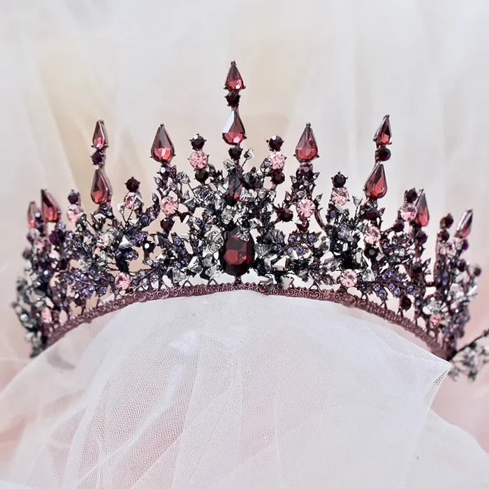 Wedding Hair Accessories - Victorian Gothic Red Bridal Tiara