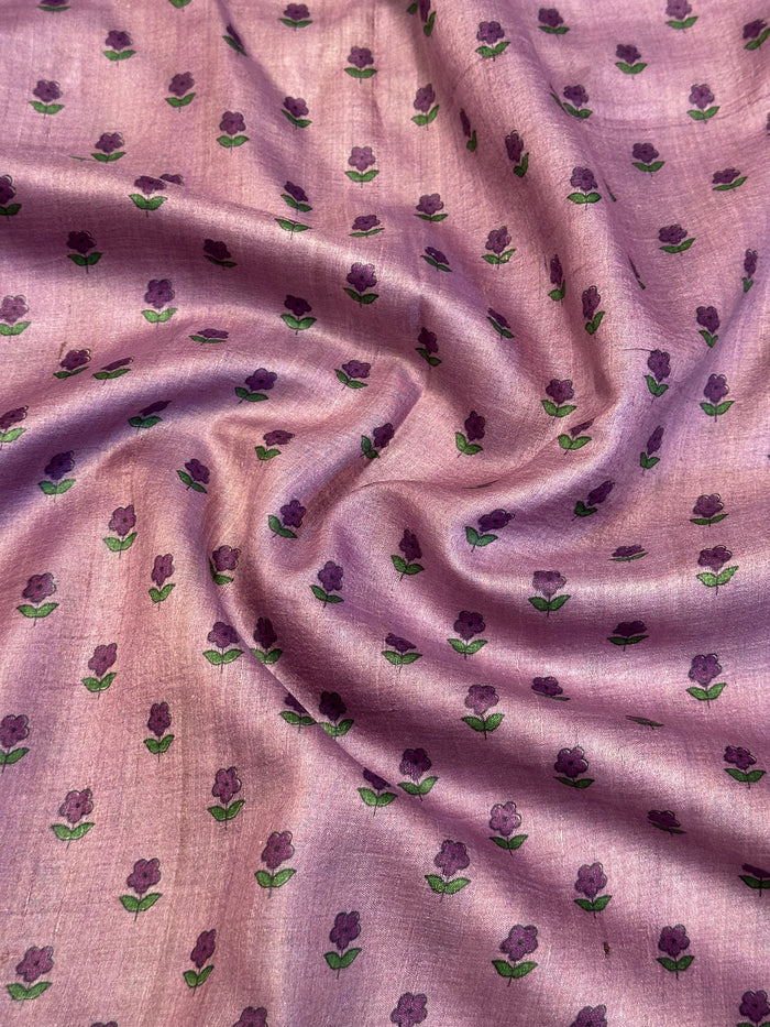 Maya Little Flowers Tussar Saree - Lavender