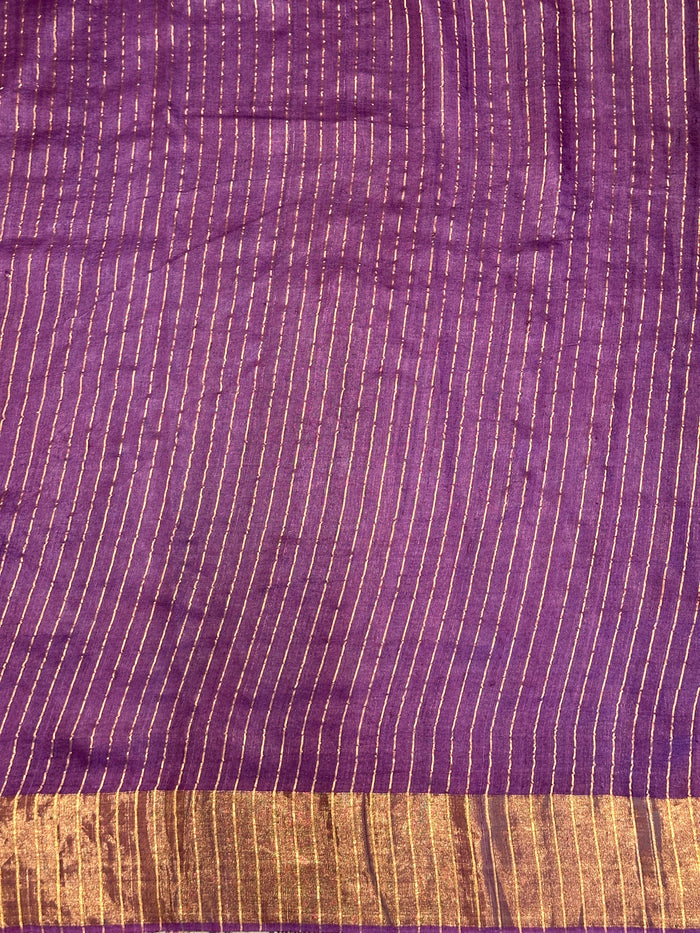 Maya Little Flowers Tussar Saree - Lavender