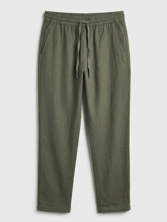 Men's 100% Cotton Regular Fit Side Pocket Pants Olive
