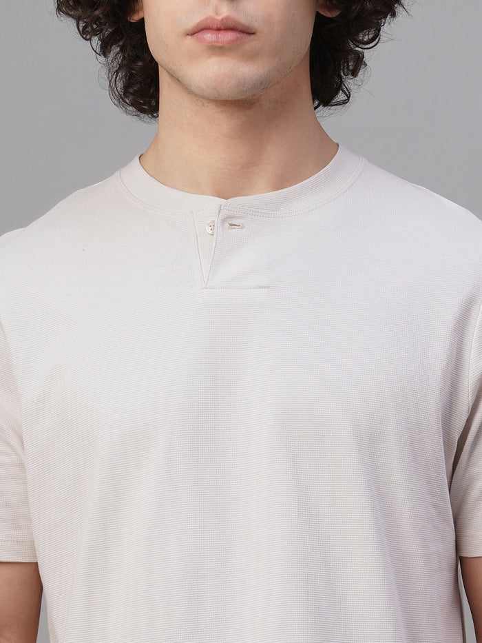 Men's 100% Cotton Regular Fit Tshirt Chalk