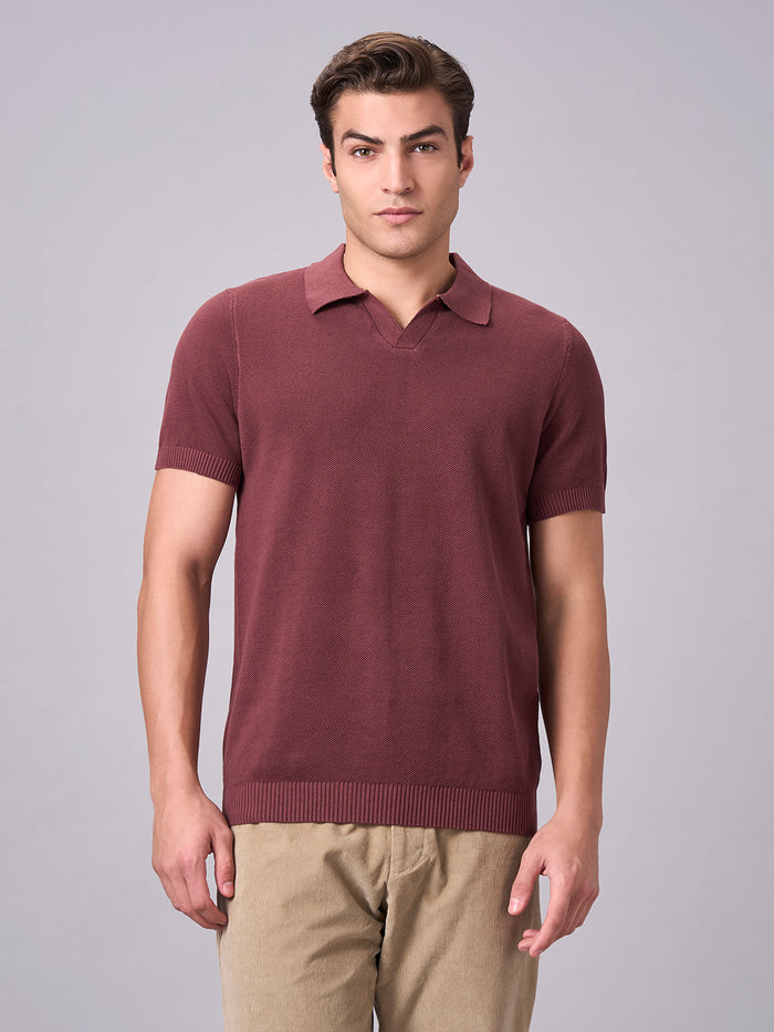 Men's 100% Cotton Regular Fit Tshirt Dark Brown