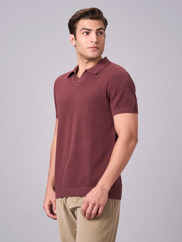 Men's 100% Cotton Regular Fit Tshirt Dark Brown