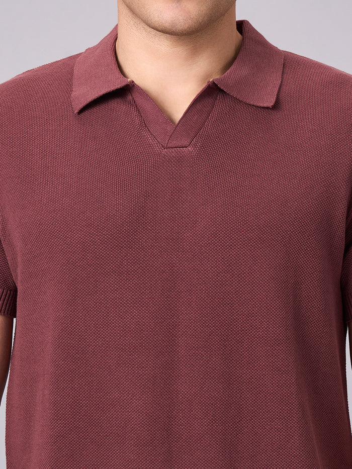Men's 100% Cotton Regular Fit Tshirt Dark Brown