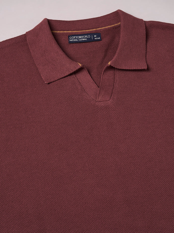 Men's 100% Cotton Regular Fit Tshirt Dark Brown