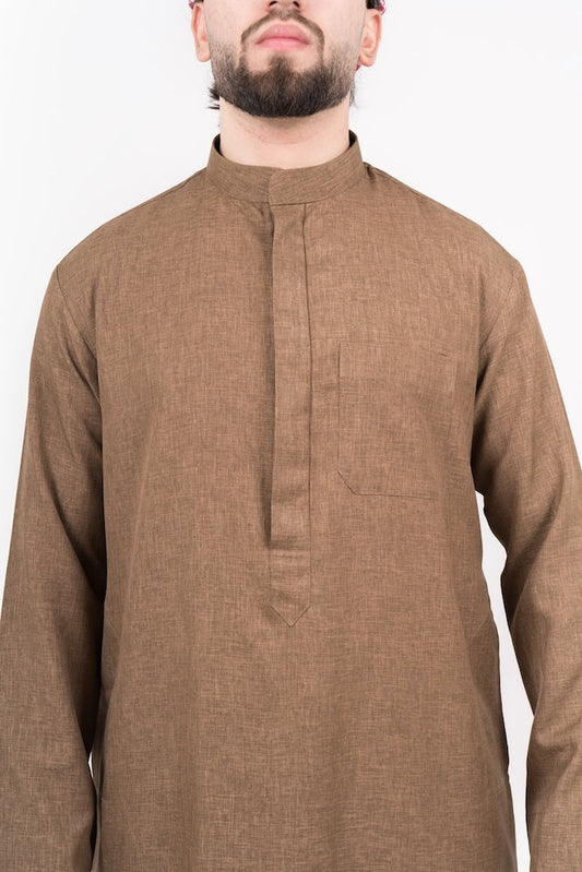 Mens Brown Semiramis Kuwaiti Thobe