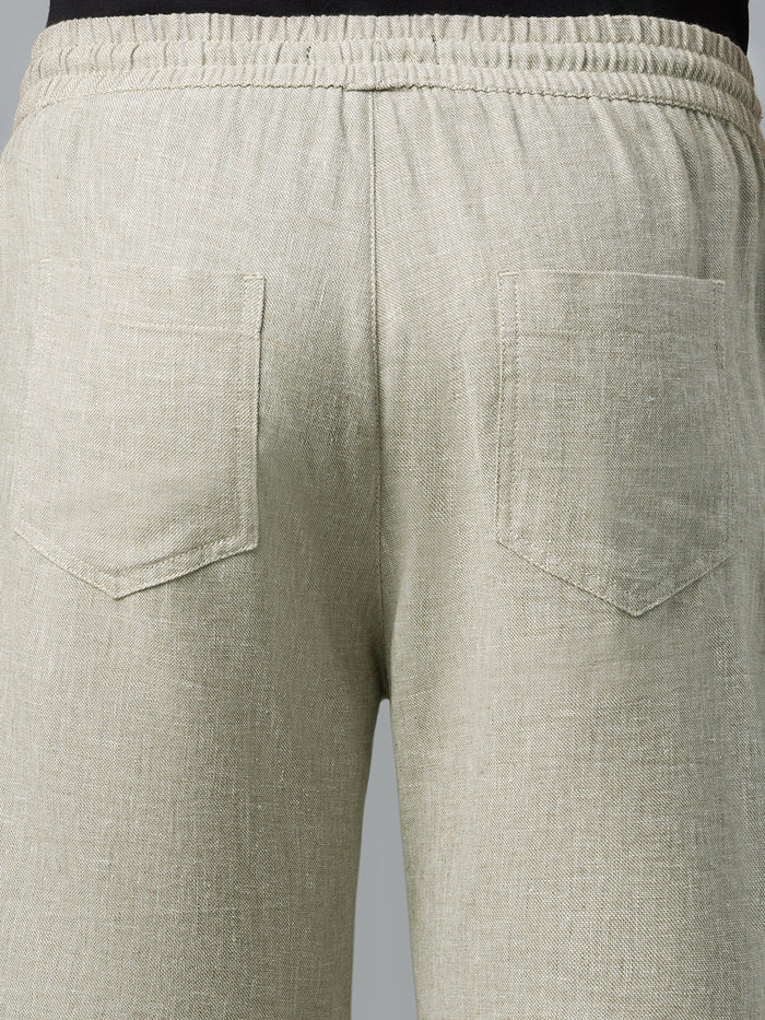 Men's Cotton Linen Regular Fit Shorts LT Brown