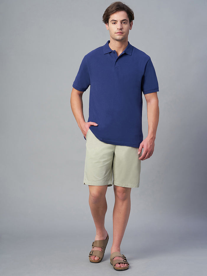 Men's Cotton Lycra Regular Fit Shorts Light Green