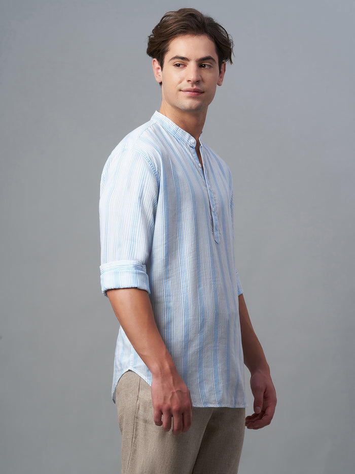 Men's Cotton Lyocell Regular Fit Shirt Blue