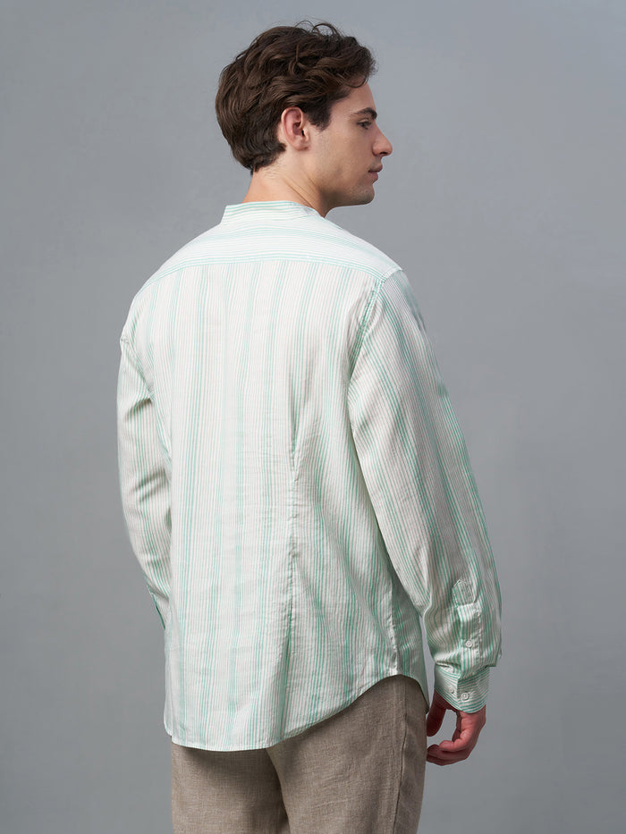 Men's Cotton Lyocell Regular Fit Shirt Green