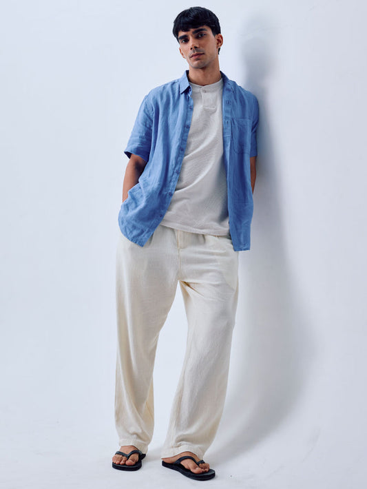 Men's Linen Viscose Loose Fit Pant Natural
