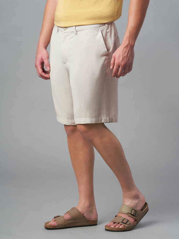Men's Viscose Regular Fit Shorts Natural Linen