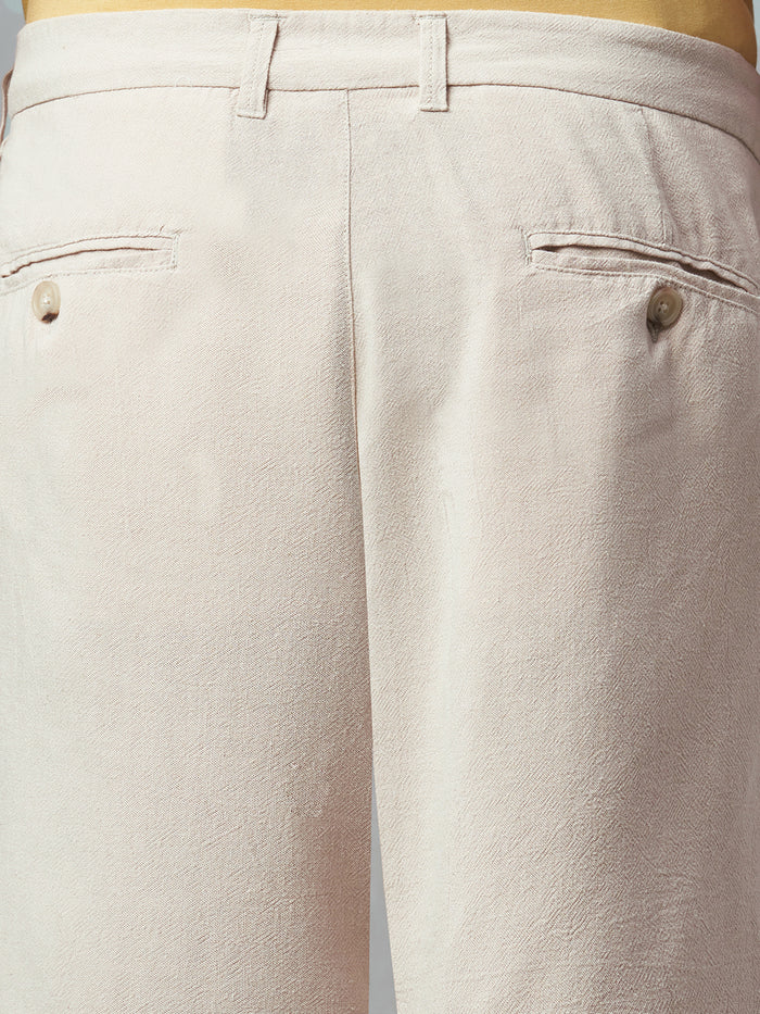 Men's Viscose Regular Fit Shorts Natural Linen