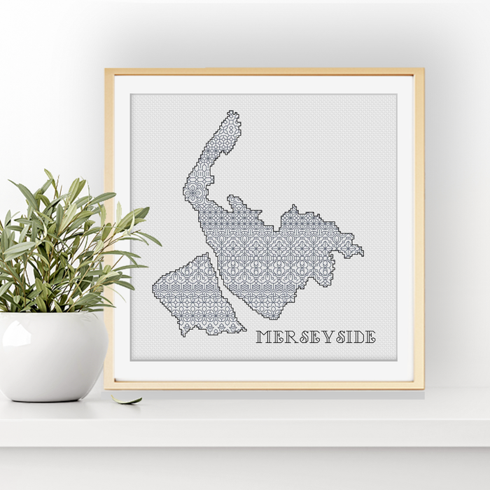 Merseyside Blackwork Pattern Blackwork Pattern by Peppermint Purple