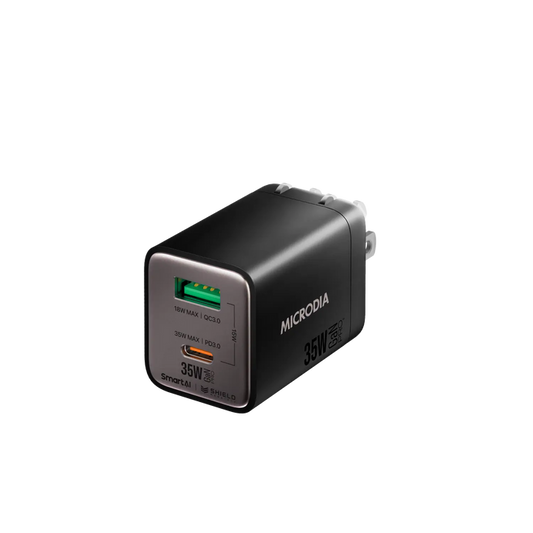 SMARTCube™ Nano 35W GaN Pro Wall Charger,Dual-Port, USB-C PD3.0 + USB-A QC3.0 Microdia