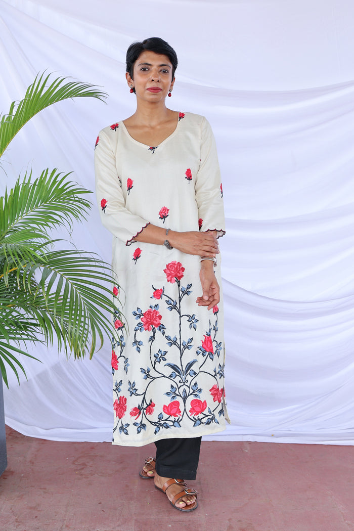 Mila rose garden Kanchi silk kurta