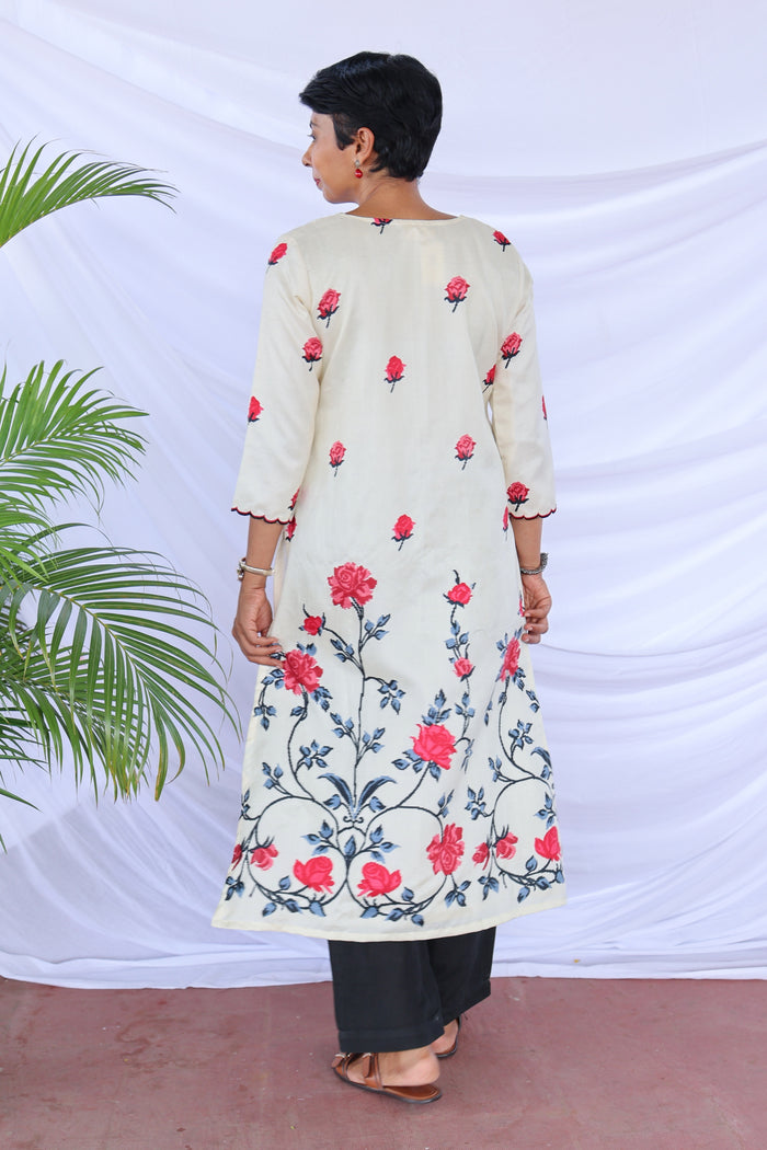 Mila rose garden Kanchi silk kurta