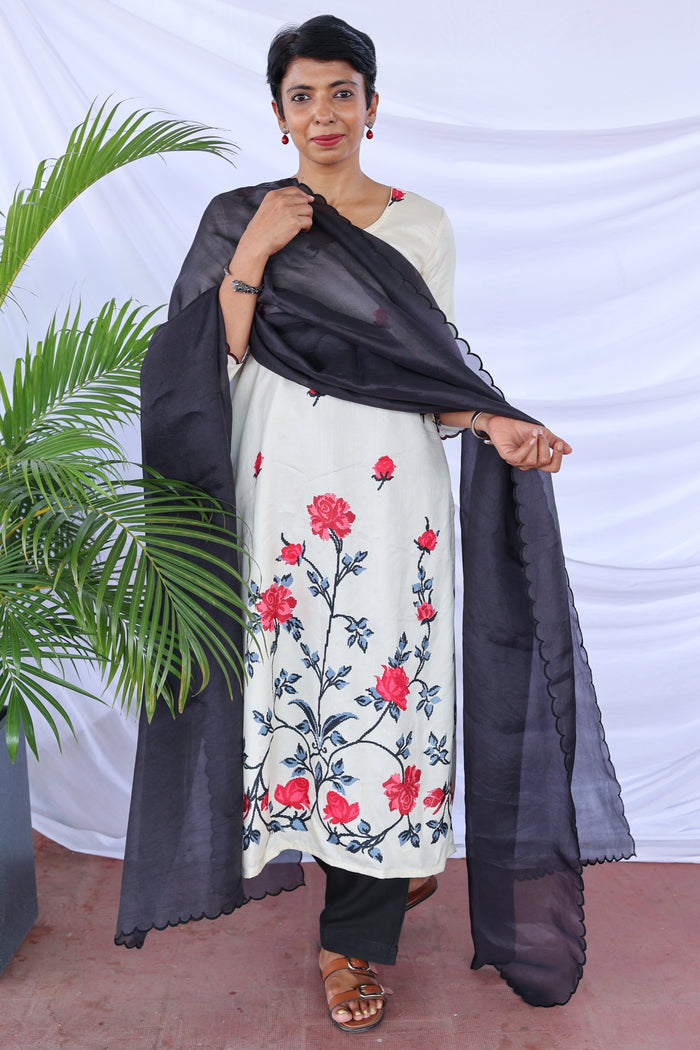 Mila rose garden Kanchi silk kurta