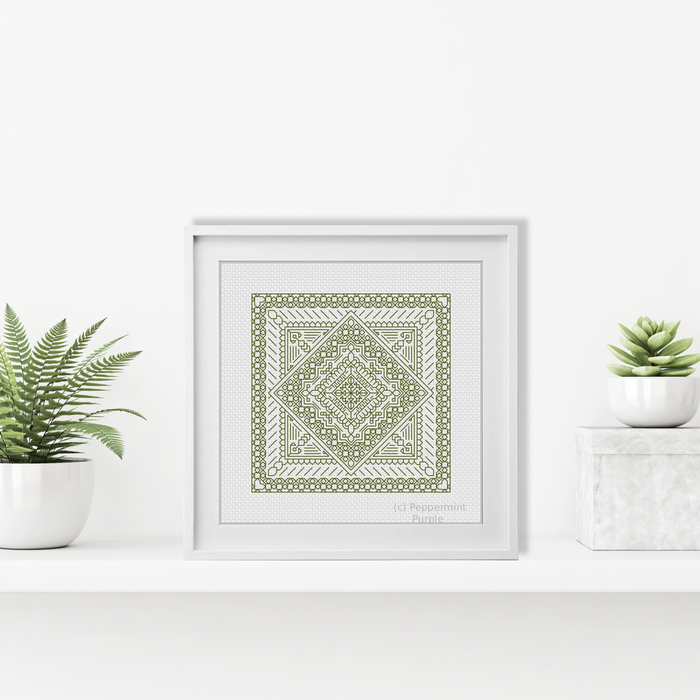 Mini Study In Avocado Blackwork Pattern by Peppermint Purple