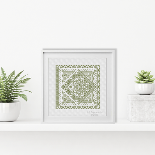 Mini Study In Avocado Blackwork Pattern by Peppermint Purple