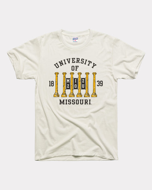 Mizzou Columns Vintage White T-Shirt