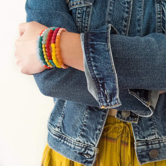 Multicolor Recycled African Glass and Mixed Bead Bracelet