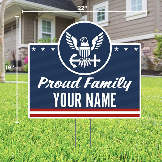 Navy Proud Family Custom Lawn Sign*
