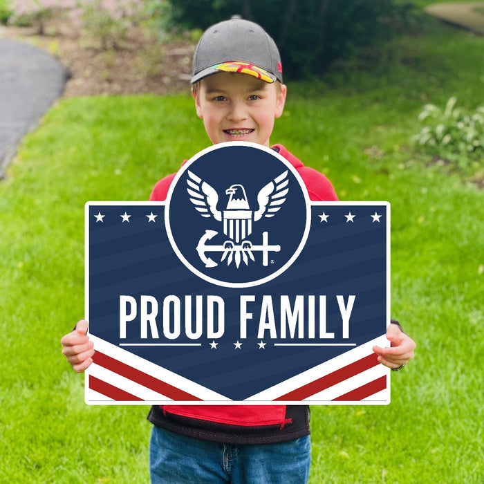 Navy Proud Family Lawn Sign*