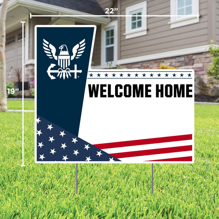 Navy Welcome Home Custom Lawn Sign*